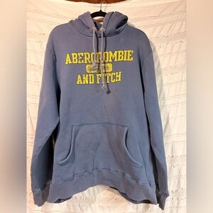 Abercrombie & Fitch distressed logo pullover hoodie